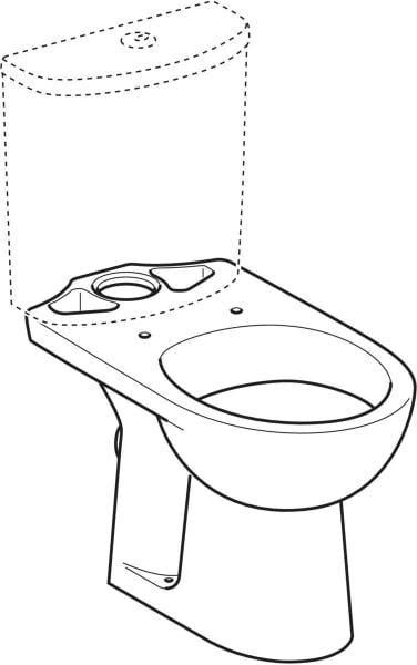 GEBERIT Renova Stand-WC für Aufsatz-Spülkasten, Tiefspüler, Abgang horizontal, weiß