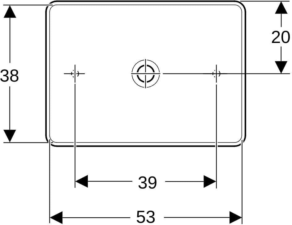Geberit VariForm Aufsatz-Waschtisch 55x40 cm, weiß, KeraTect, ohne Hahnloch