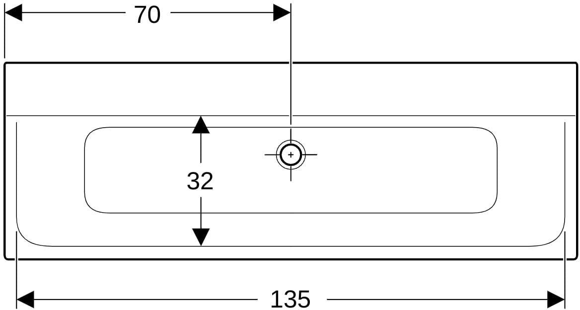 GEBERIT Xeno2 Möbelwaschtisch 140x48 cm weiß-alpin – Antibakteriell, Kratzfest, ohne Hahnloch