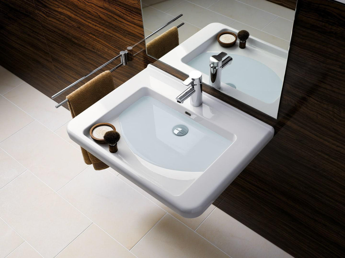 Geberit Renova Compact Waschtisch 60x37 cm mit Hahnloch und Überlauf, weiß