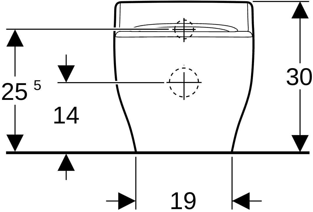 GEBERIT Bambini Stand-WC für Kleinkinder, Tiefspüler, Rimfree, weiß, H 24 cm