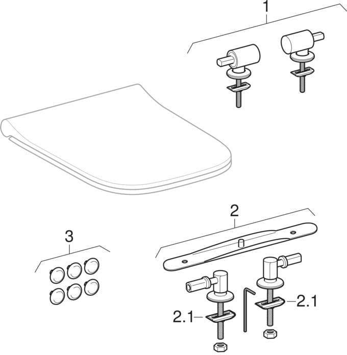 Geberit Smyle WC-Sitz eckig – schmales Design, Sandwichform, weiß, Duroplast, antibakteriell