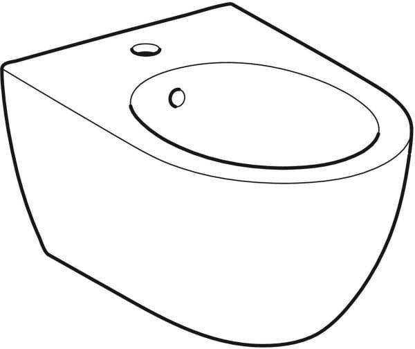 Geberit Acanto Wandbidet mit Überlauf, geschlossene Form, T: 53 cm, weiß