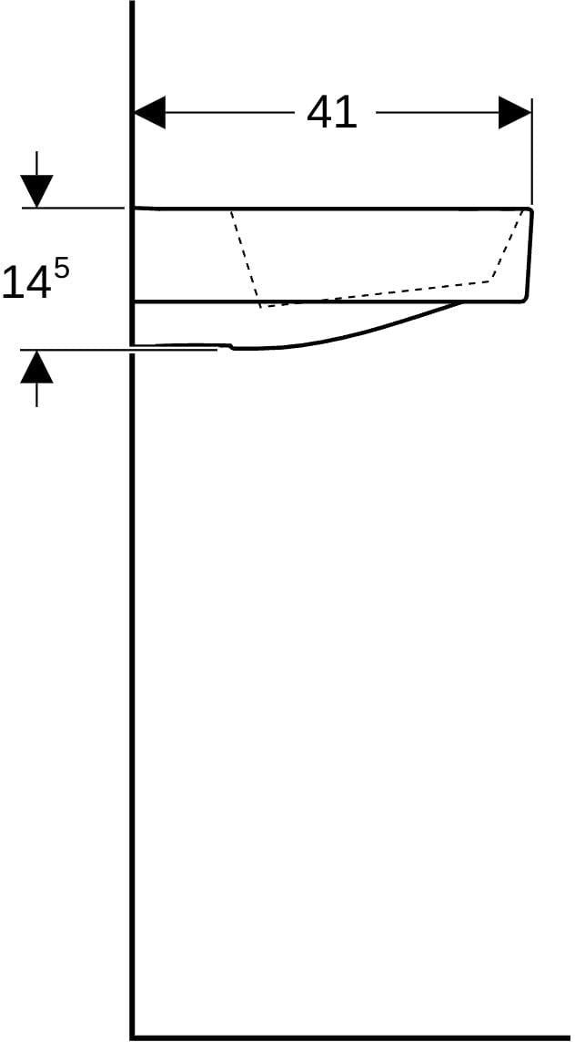 Geberit ONE Handwaschbecken 50x41 cm CleanDrain ohne Hahnloch und Überlauf, weiß KeraTect