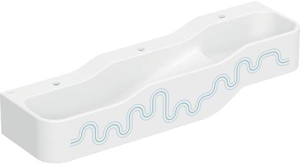 GEBERIT Bambini Spiel- und Waschlandschaft 140 cm – 3 Waschplätze, 3 Hahnlöcher, weiß-alpin matt
