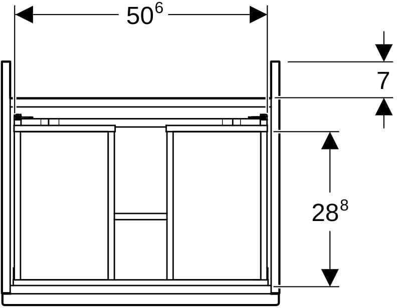 Geberit Renova Plan Unterschrank für Möbelwaschtisch, 1 Schublade, Nussbaum hickory hell, 53,8 cm