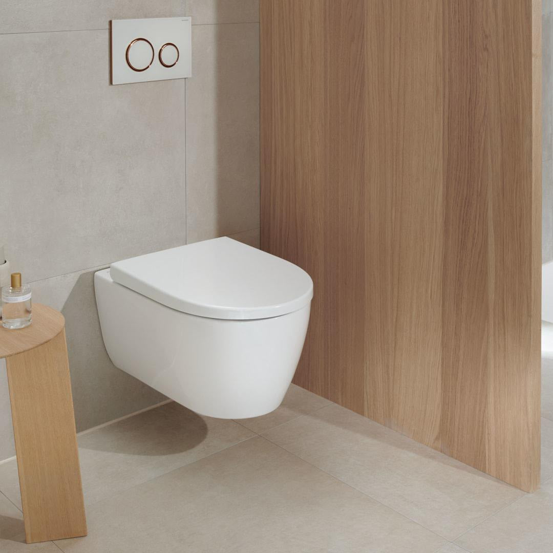 Geberit iCon Wand-WC Set Tiefspüler TurboFlush mit WC-Sitz, 53 cm, weiß
