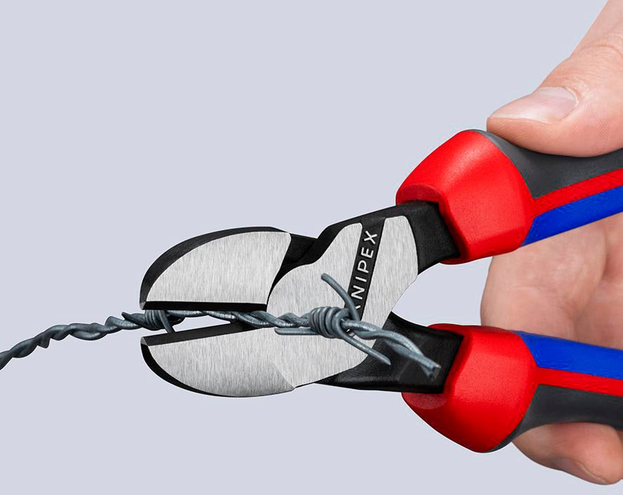 KNIPEX Kraftseitenschneider 140 mm, poliert, Form 0, Mehrkomponenten-Hüllen – 20 % Kraftersparnis