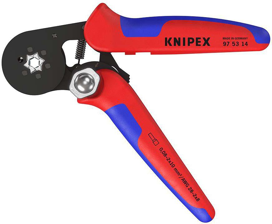 KNIPEX Aderendhülsenzange 180 mm selbsteinstellend 0,08–16 mm² – brünierter Kopf, Mehrkomponenten-Hüllen