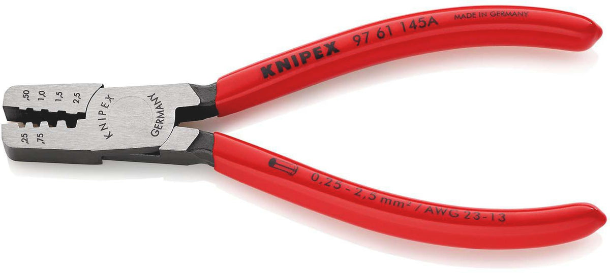 KNIPEX Aderendhülsenzange 145 mm für 0,25–2,5 mm² – Vanadin-Elektrostahl, poliert