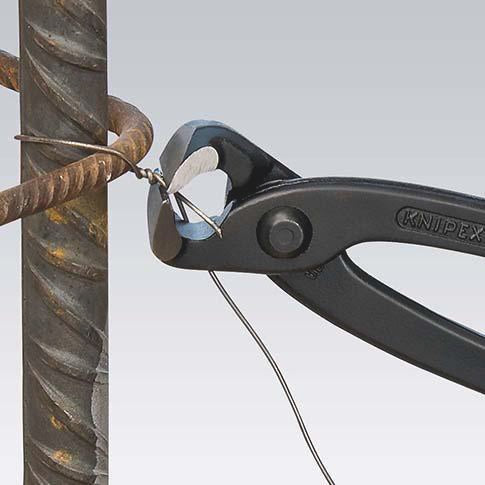 KNIPEX Monierzange 220 mm poliert schwarz atramentiert – Zum Verdrillen und Schneiden von Bindedraht