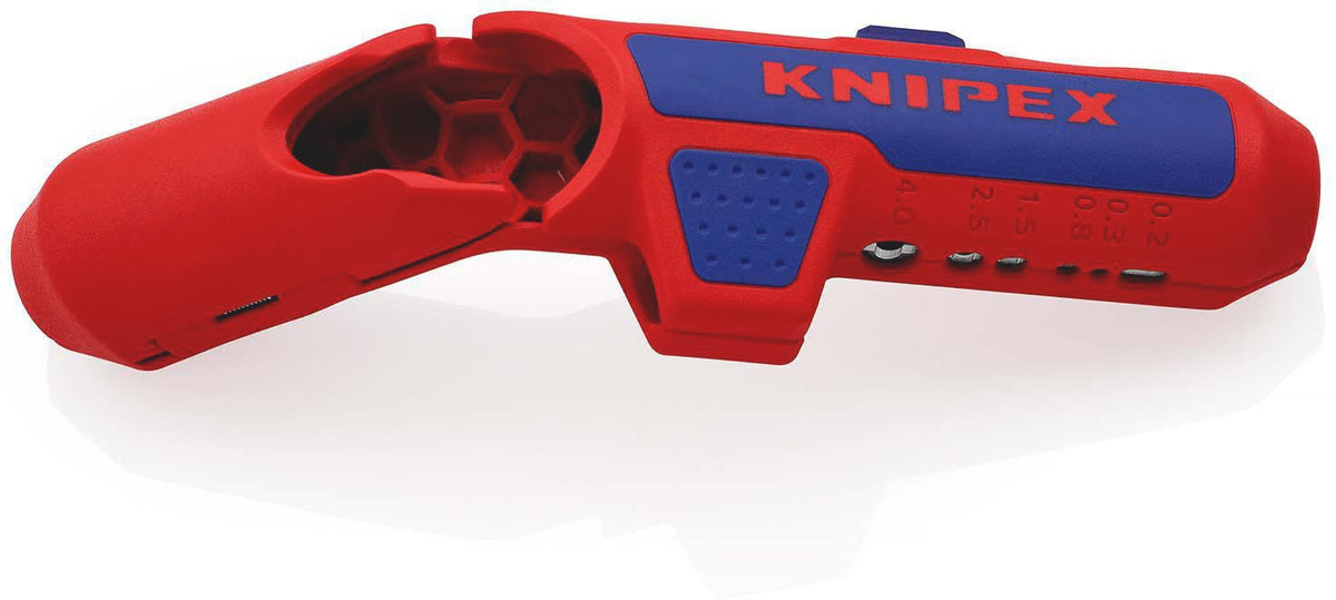 KNIPEX ErgoStrip® Universal-Abmantelungswerkzeug 130 mm für Rund-, Feuchtraum- und Datenkabel