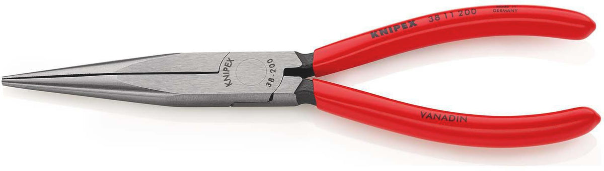 KNIPEX Mechanikerzange 200 mm Form 1 mit Kunststoffüberzug – gerade Spitze, DIN ISO 5745