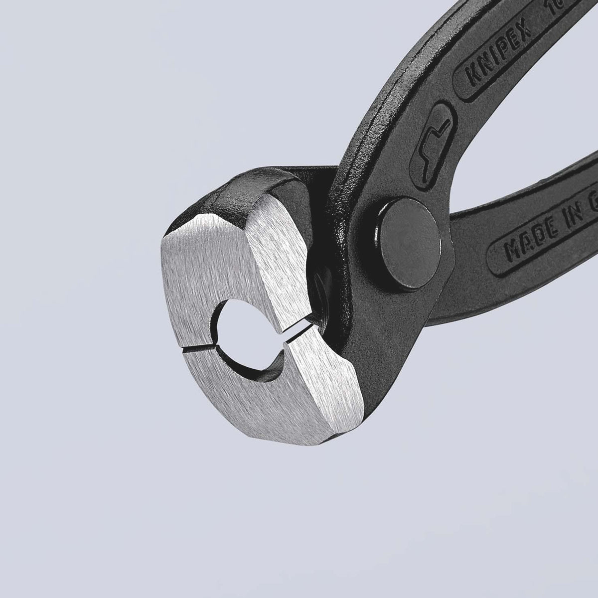 KNIPEX Ohrklemmenzange 220 mm – für 1-Ohr- und 2-Ohrklemmen, Kopf schwarz atramentiert