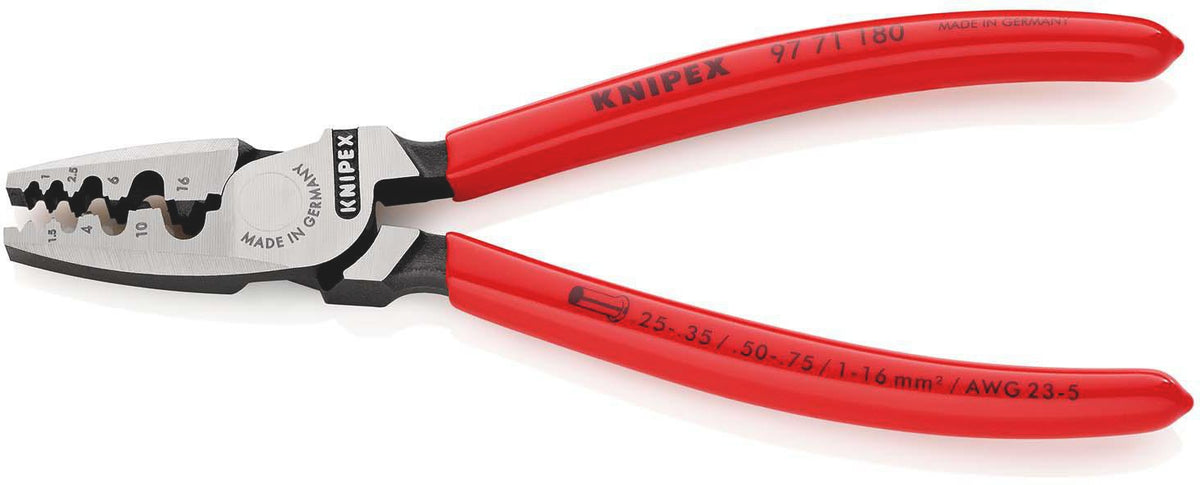 KNIPEX Aderendhülsenzange 180 mm für 0,25-16,0 mm² – Poliert, Spezial-Werkzeugstahl
