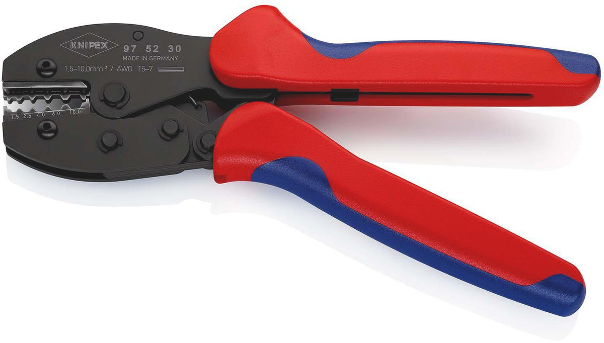 KNIPEX Crimpzange PreciForce® 220 mm für 0,5–6 mm² – Einhandbedienung, Präzisionsprofile