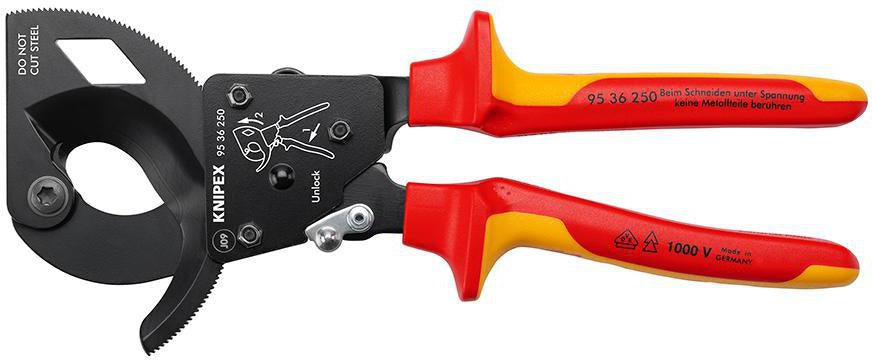 KNIPEX Kabelschneider VDE 250 mm für Cu- und Al-Kabel bis 240 mm²