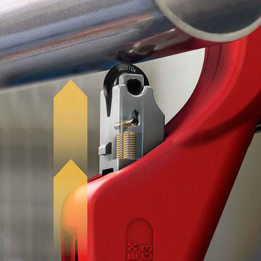KNIPEX Rohrabschneider TubiX® 6-35 mm – QuickLock-Einhandschnellfixierung für Kupfer, Messing, Edelstahl
