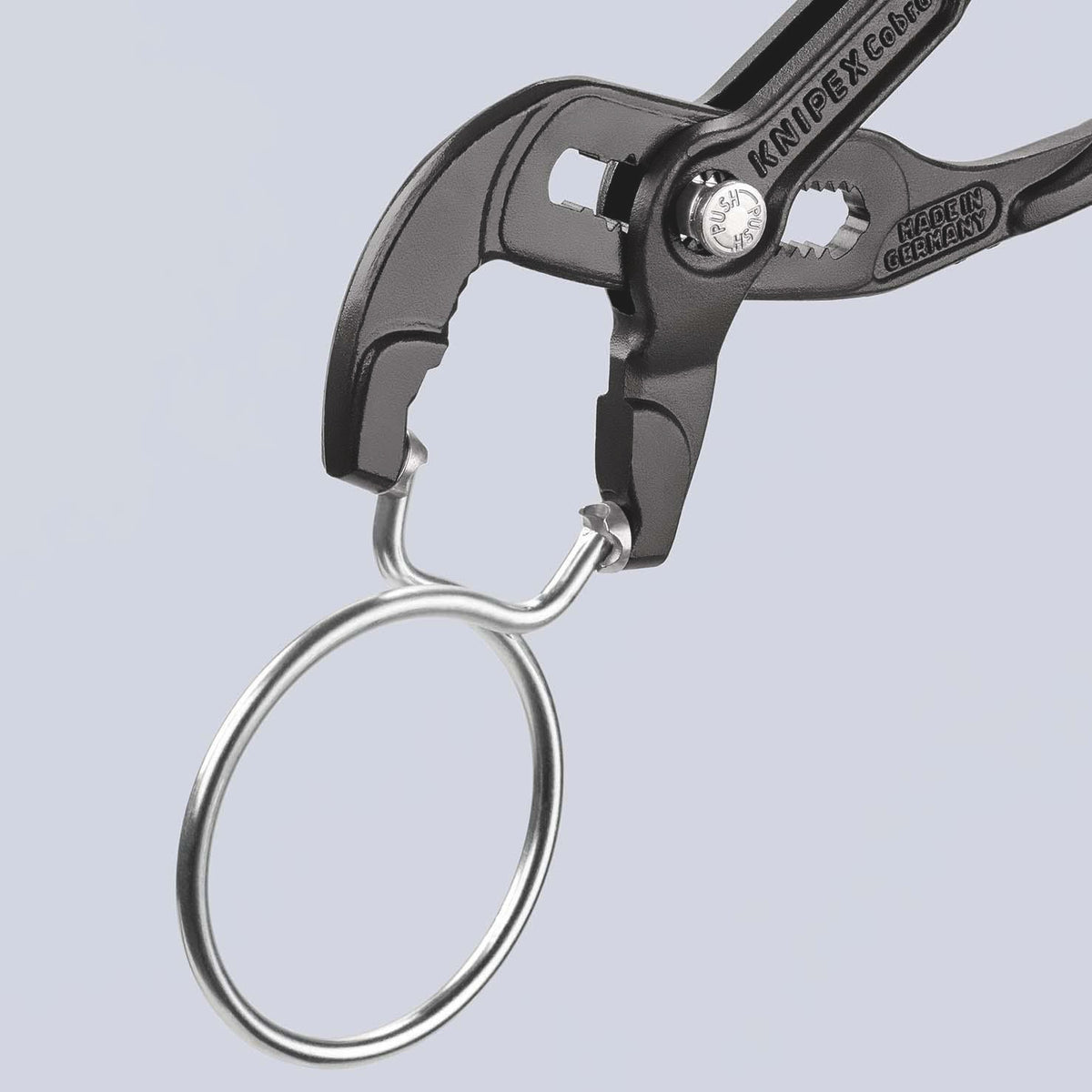 KNIPEX Federbandschellenzange 250 mm – Universelle Greifeinsätze, 25 Einstellungen, max. 70 mm