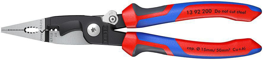 KNIPEX Elektroinstallationszange 200 mm Comfort-Griff – 6-in-1 Werkzeug für die Elektroinstallation