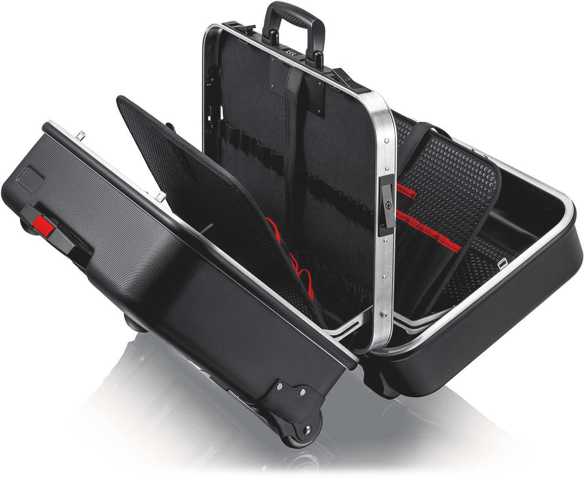 KNIPEX Schalenkoffer BIG Twin Move – Rollbarer Leerkoffer mit Teleskopgriff, Alurahmen & Codeschloss