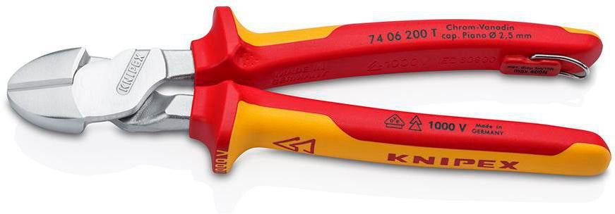 KNIPEX Kraftseitenschneider VDE 250 mm – 20 % Kraftersparnis, isoliert bis 1000 V