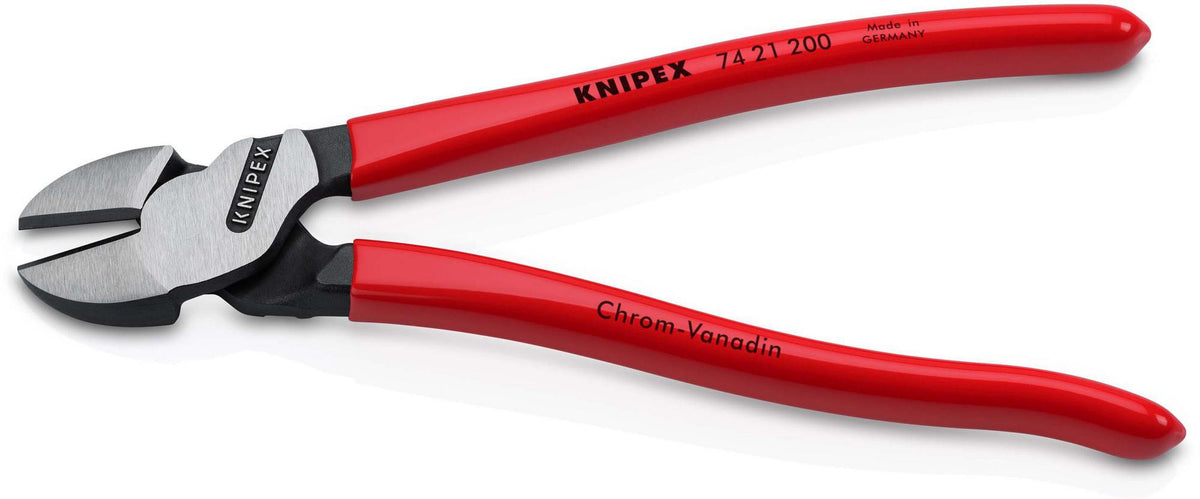 KNIPEX Kraftseitenschneider 200 mm Form 2 mit 20 % Kraftersparnis und Kunststoffüberzug