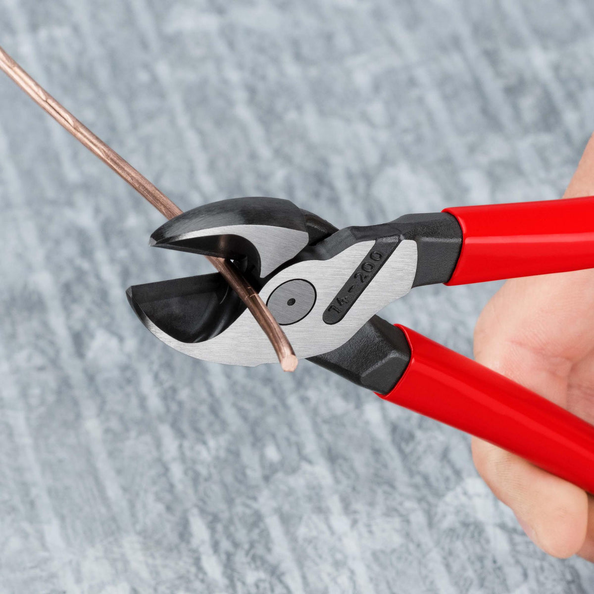 KNIPEX Kraftseitenschneider 140 mm poliert Form 0 – 20 % Kraftersparnis, Kunststoffüberzug