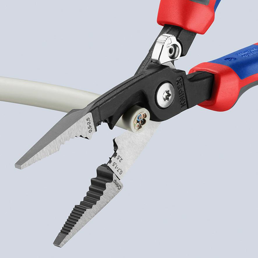 KNIPEX Elektroinstallationszange 200 mm Comfort-Griff – 6-in-1 Werkzeug für die Elektroinstallation