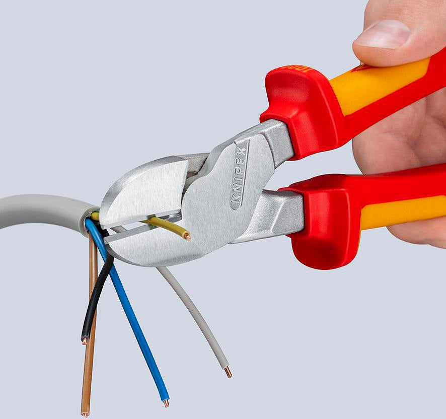 KNIPEX Kraftseitenschneider VDE 250 mm – 20 % Kraftersparnis, isoliert bis 1000 V