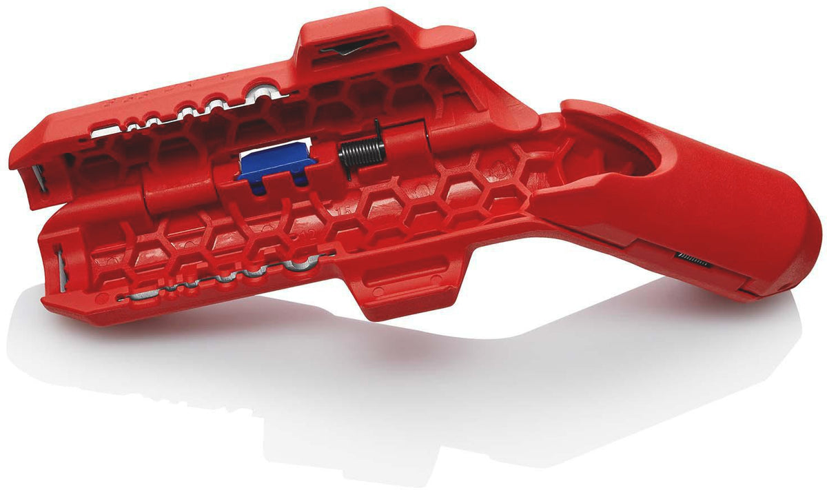 KNIPEX ErgoStrip® Universal-Abmantelungswerkzeug 130 mm für Rund-, Feuchtraum- und Datenkabel
