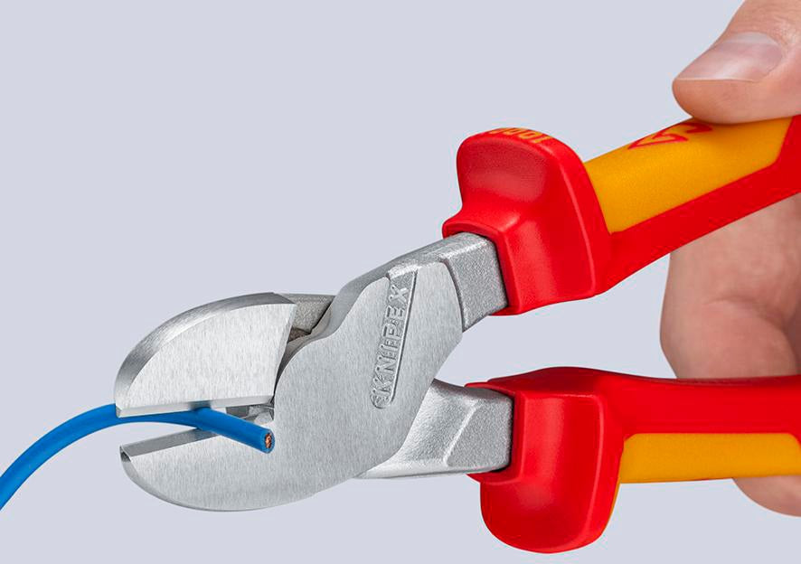 KNIPEX Kraftseitenschneider VDE 250 mm – 20 % Kraftersparnis, isoliert bis 1000 V