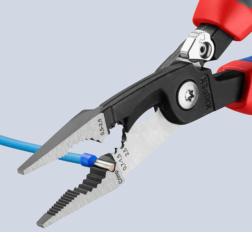 KNIPEX Elektroinstallationszange 200 mm Comfort-Griff – 6-in-1 Werkzeug für die Elektroinstallation