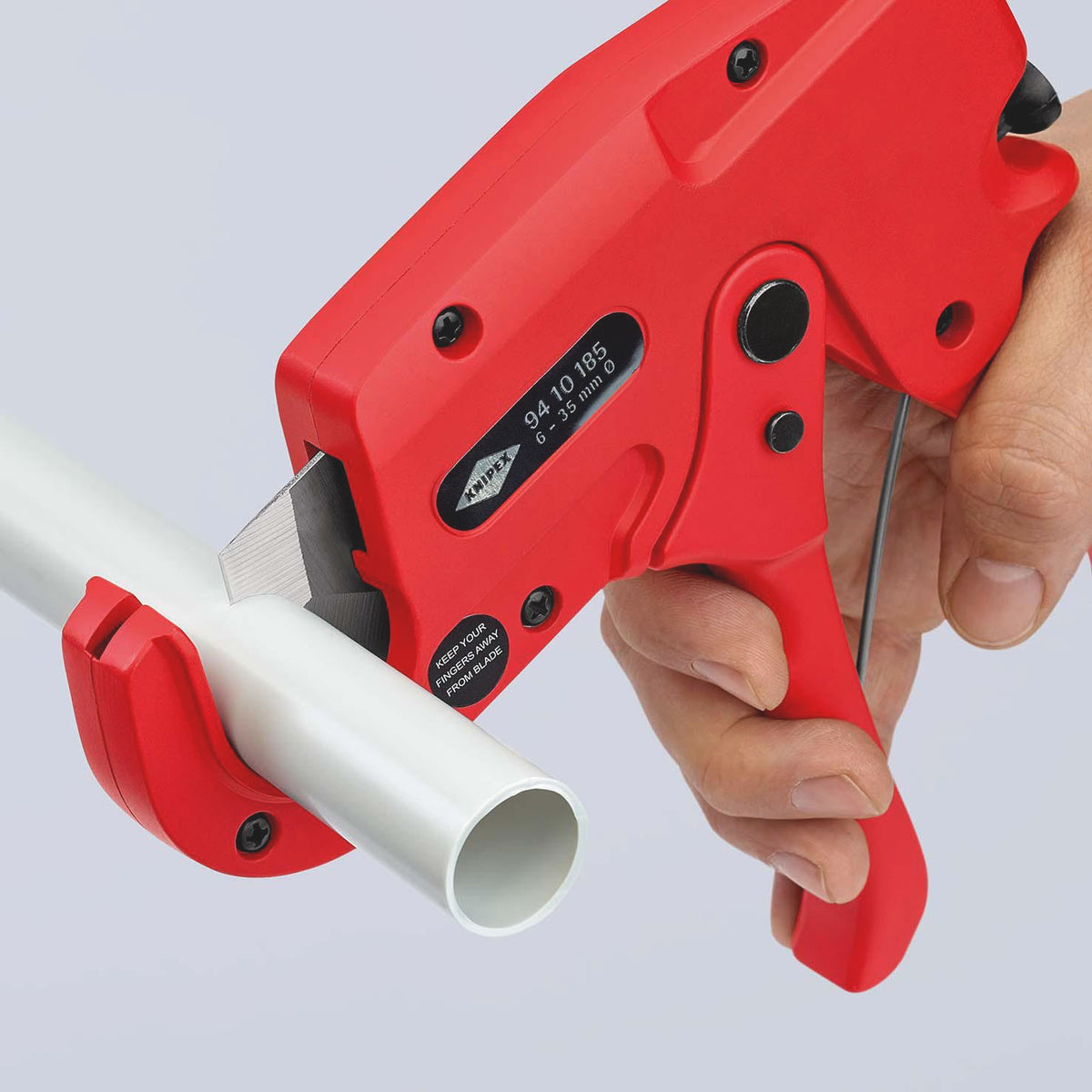 KNIPEX Rohrschneider für Kunststoffrohre Ø 6-35 mm, 185 mm, Aluminium-Druckguss