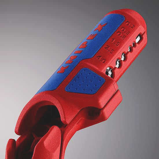 KNIPEX ErgoStrip® Universal-Abmantelungswerkzeug 130 mm für Rund-, Feuchtraum- und Datenkabel