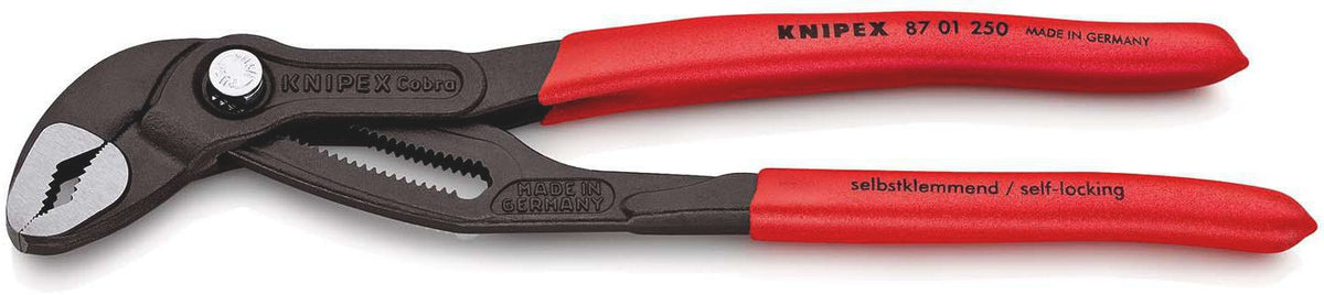 KNIPEX Cobra® Wasserpumpenzange 300 mm Quick Set – selbstklemmend, 30 Einstellpositionen, Spannweite 60 mm
