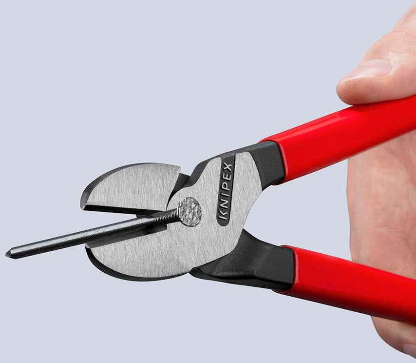 KNIPEX Kraftseitenschneider 140 mm poliert Form 0 – 20 % Kraftersparnis, Kunststoffüberzug