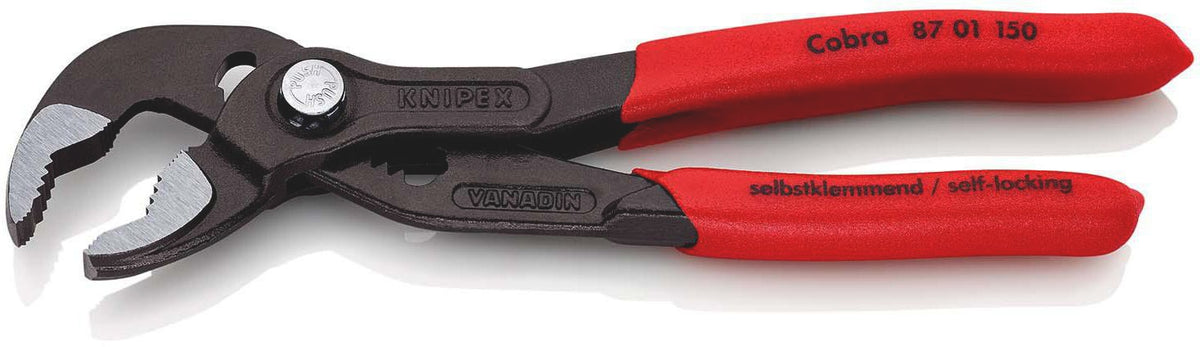 KNIPEX Cobra® Wasserpumpenzange 300 mm Quick Set – selbstklemmend, 30 Einstellpositionen, Spannweite 60 mm
