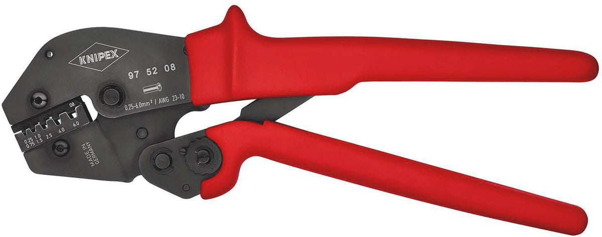 KNIPEX Crimpzange 250 mm für isolierte und unisolierte Aderendhülsen 0,25–6 mm²
