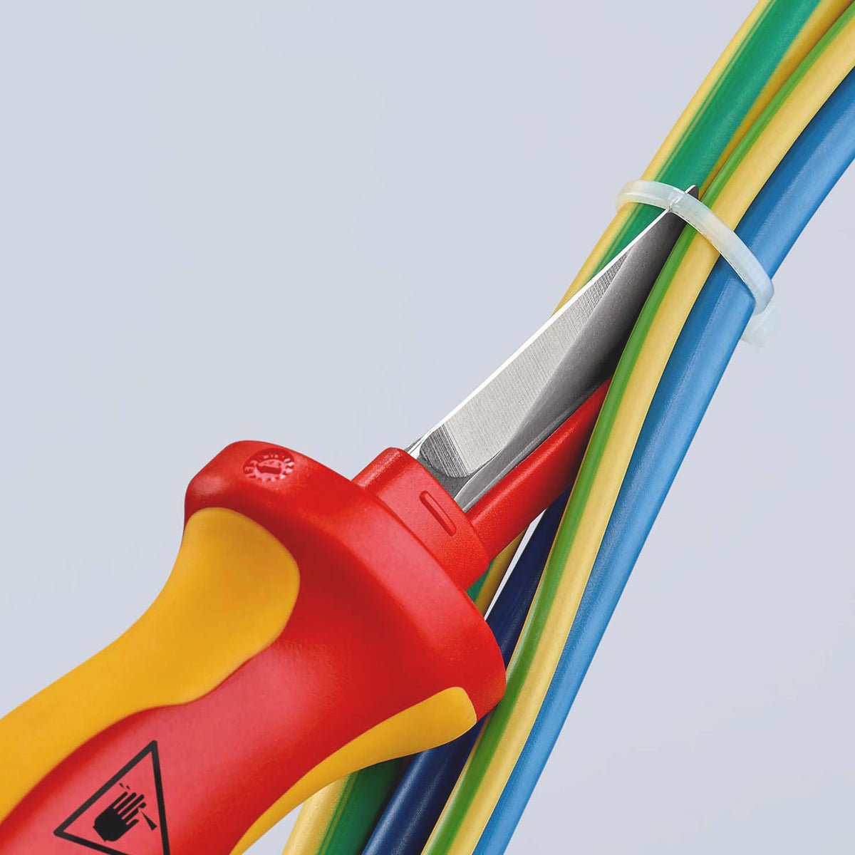 KNIPEX Kabelmesser 190 mm VDE-isoliert bis 1000 V mit Mehrkomponentengriff