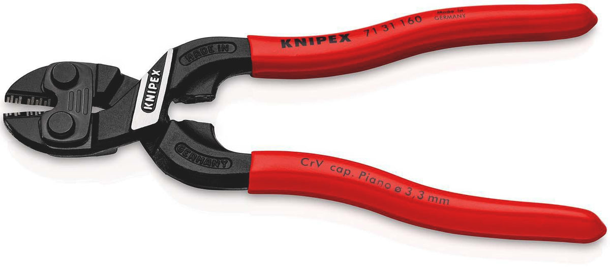 KNIPEX CoBolt® Kompaktbolzenschneider 160 mm – 60 % Kraftersparnis, mit Aussparung