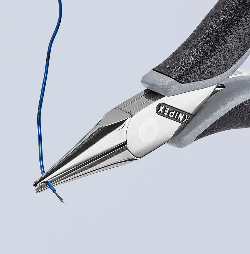 KNIPEX Elektronik-Greifzange ESD 115 mm – flachbreite Backen, spiegelpoliert, Form 3