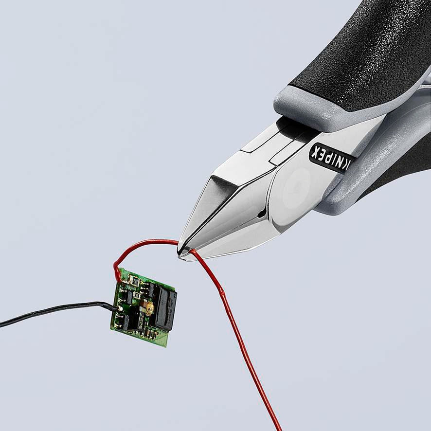 KNIPEX Elektronikseitenschneider 115 mm Form 4, spiegelpoliert, ESD, für feinste Schneidarbeiten