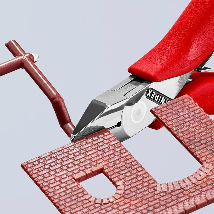 KNIPEX Elektronik-Seitenschneider 115 mm, spiegelpoliert, mit Facette und Öffnungsfeder