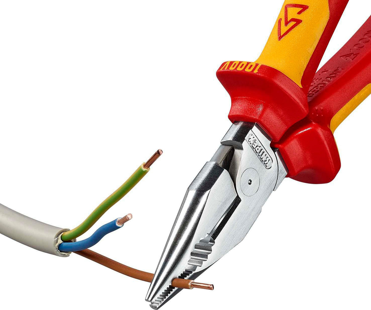KNIPEX Spitzkombizange 145 mm VDE-isoliert, Mehrkomponentenhüllen, verchromt