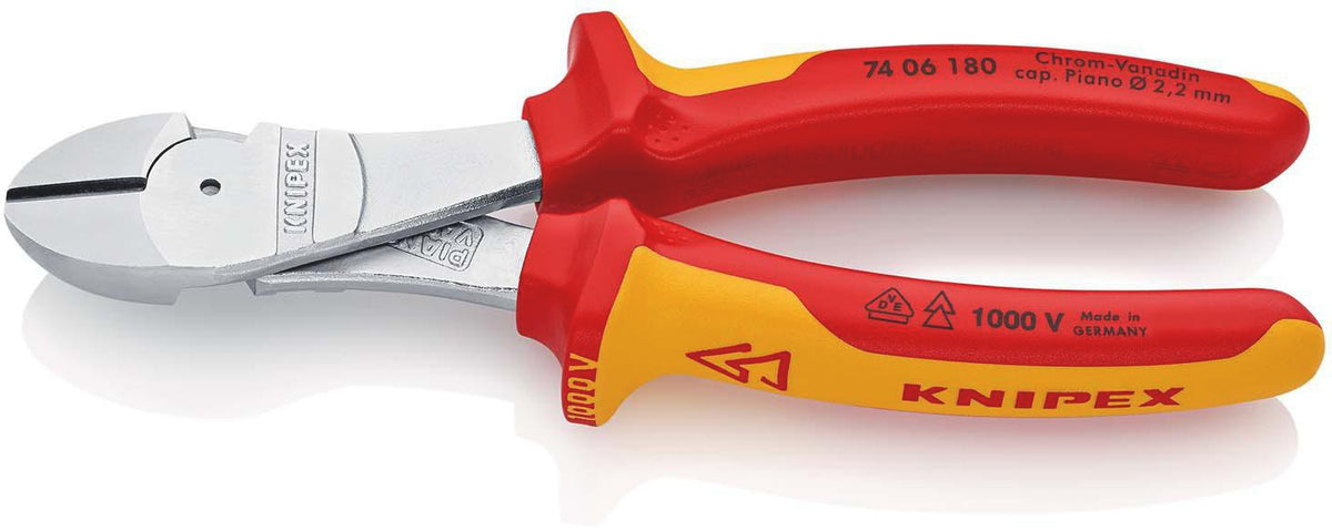 KNIPEX Kraftseitenschneider VDE 250 mm – 20 % Kraftersparnis, isoliert bis 1000 V