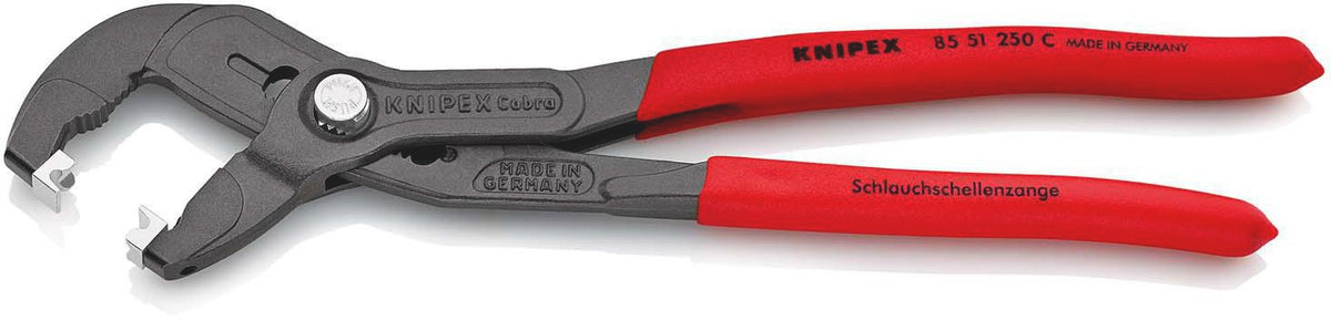 KNIPEX Schlauchschellenzange 250 mm – Für Click-Schellen und beengte Verhältnisse