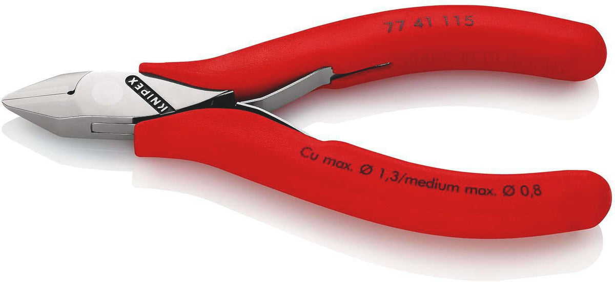 KNIPEX Elektronik-Seitenschneider 115 mm, spiegelpoliert, mit Facette und Öffnungsfeder