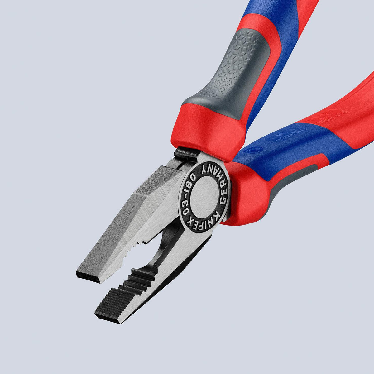 KNIPEX Kombizange 160 mm mit Comfort-Griff – polierter Kopf, induktiv gehärtete Schneiden