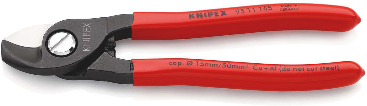 KNIPEX Kabelschere 165 mm mit Comfort-Griff – präziser Schnitt für Kupfer- und Alukabel